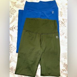 ABS2B Fitness Booty Scrunch Leggings in Small Set of 2, Royal Blue and Green